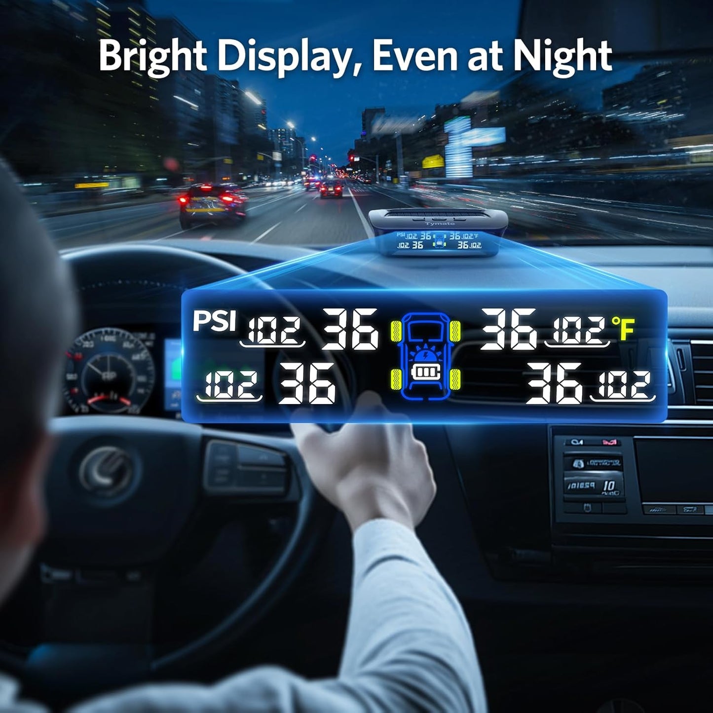 Tymate M12-3 Tire Pressure Monitoring System with Color Display Screen