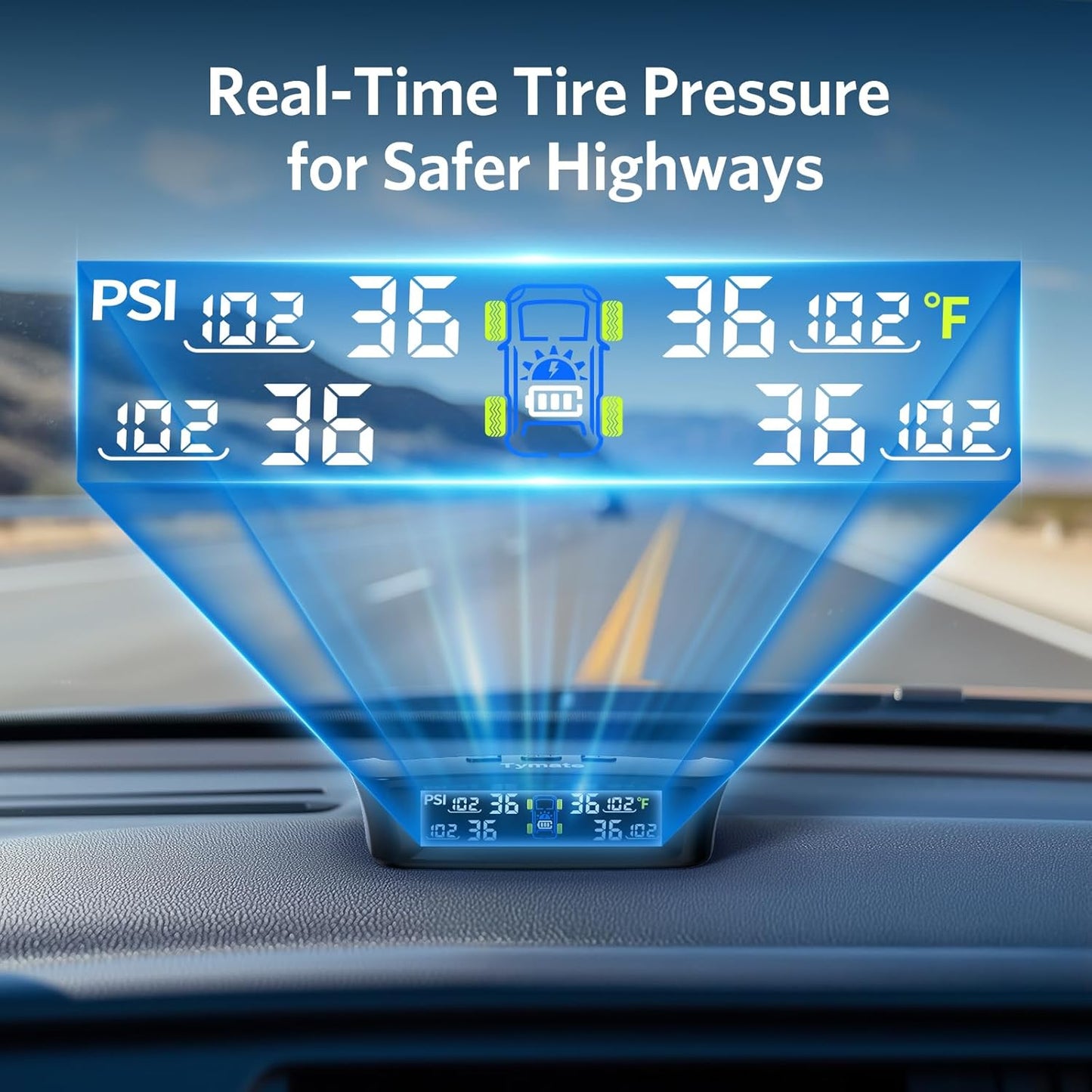 Tymate M12-3 Tire Pressure Monitoring System with Color Display Screen