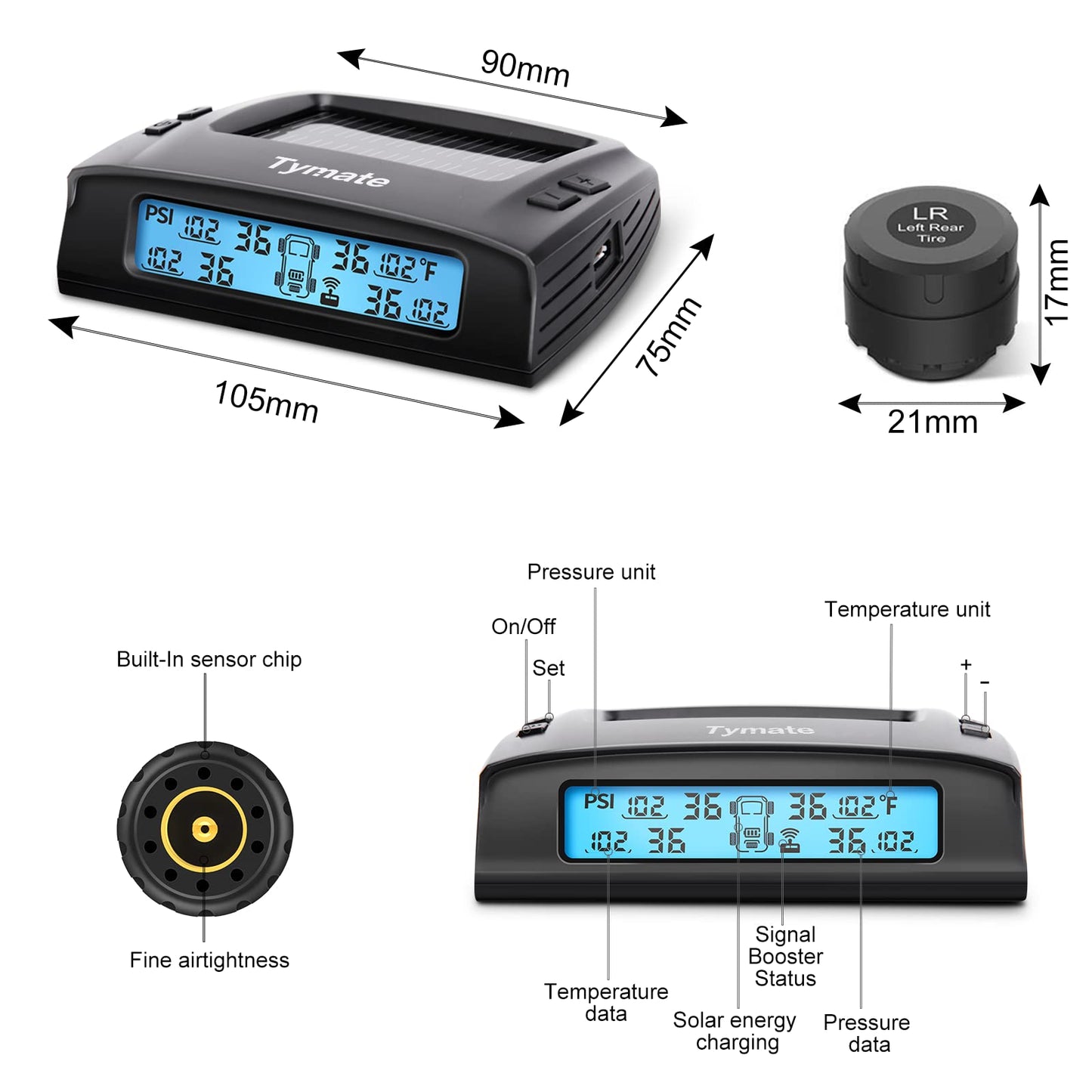 Tymate M7-3 Tire Pressure Monitoring System