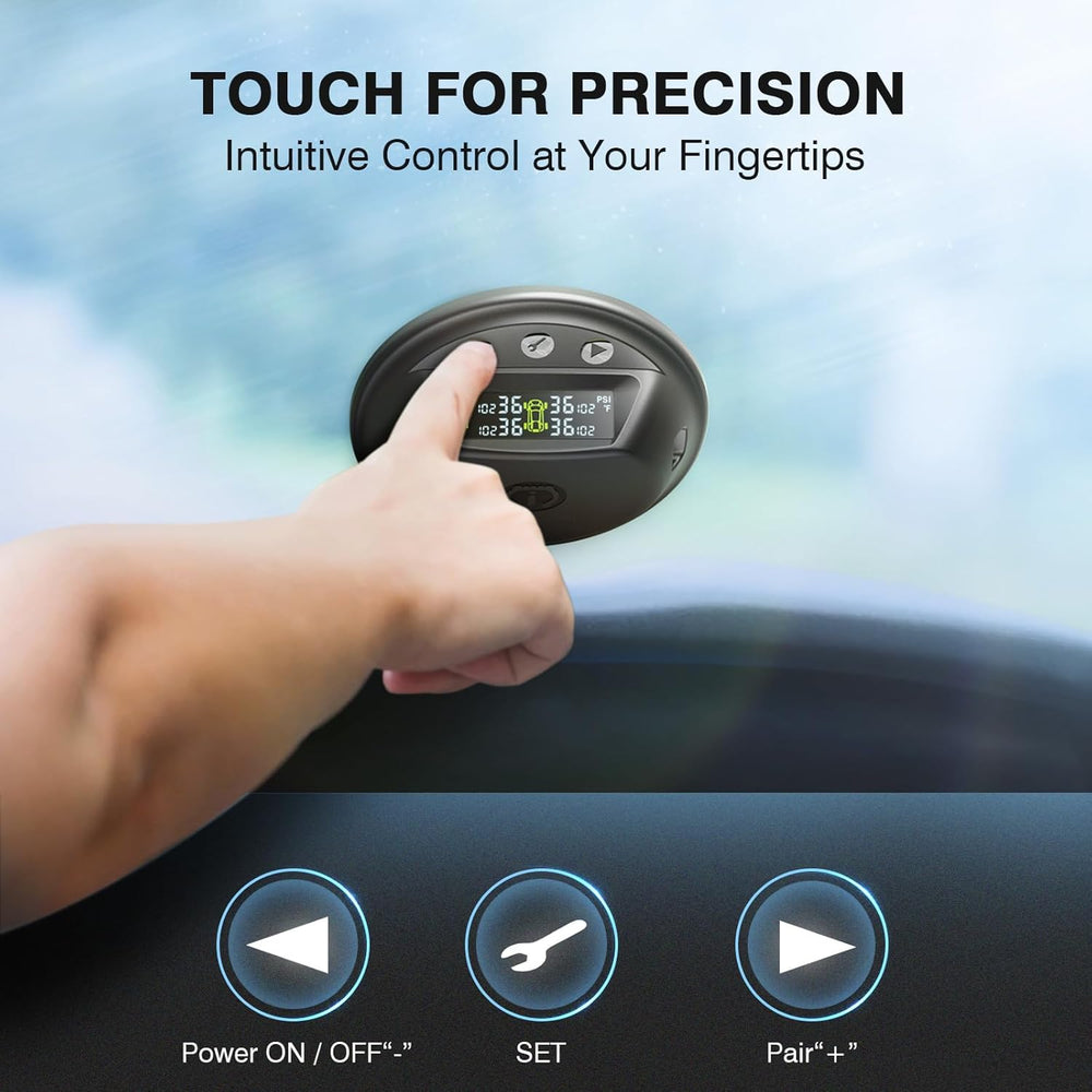 
                  
                    Tymate RV Tire Pressure Monitoring System, Colorful LCD Display, Wireless Tire Pressure Monitor with Solar Charge
                  
                